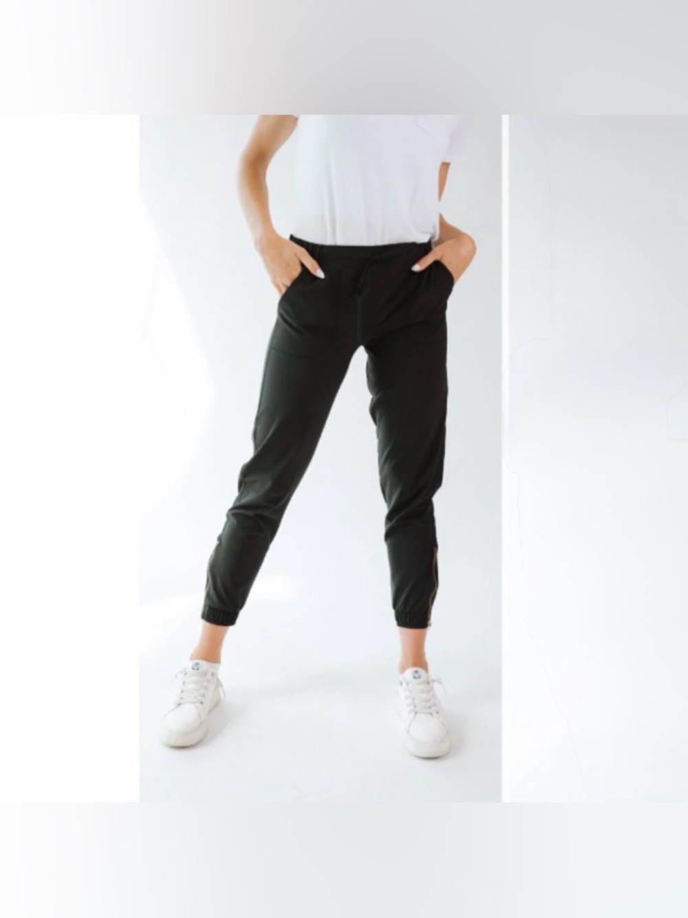 ALBION Black JETSETTERS Joggers Women's Pants W/ Pockets‎ Size Medium